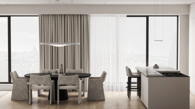 Porównanie materiałów używanych w szarych krzesłach: welur, tkanina, drewno i metal